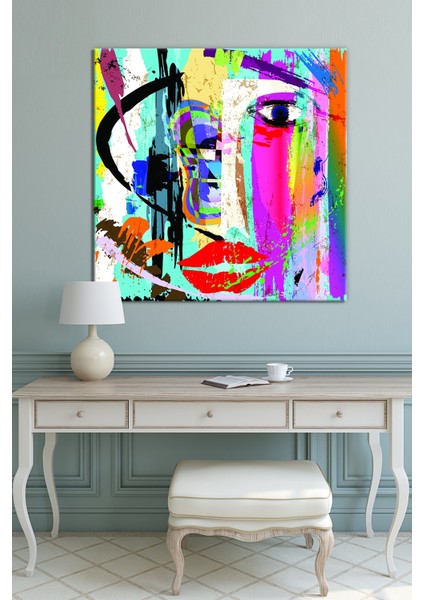 Çizgilerle Kadın Portresi, Dekoratif Kanvas Tablo, Kafe ve Bürolara Uygun fiyatları