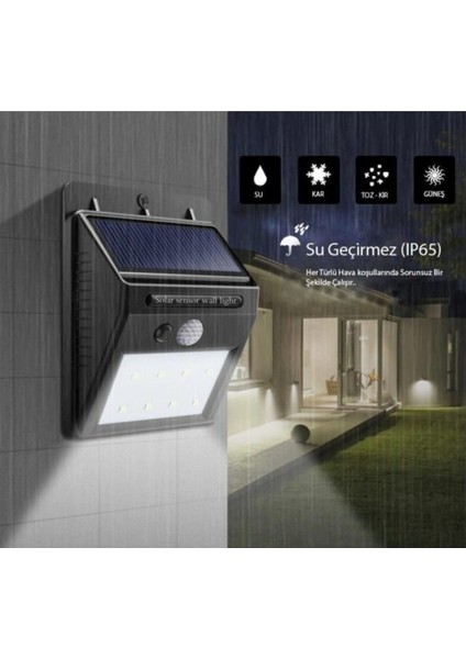 1 Adet 20 Ledli Hareket Sensörlü Güneş Enerjili Solar LED Duvar Aydınlatma Dış Bahçe Mekan modelleri