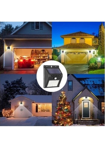 1 Adet 20 Ledli Hareket Sensörlü Güneş Enerjili Solar LED Duvar Aydınlatma Dış Bahçe Mekan fırsatları