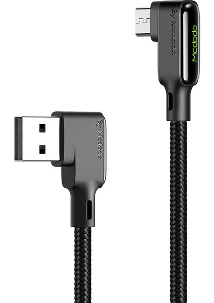 CA-7531 Micro USB Hızlı Şarj ve USB Data Kablo 90 Derece Ledli 3A 1.8m