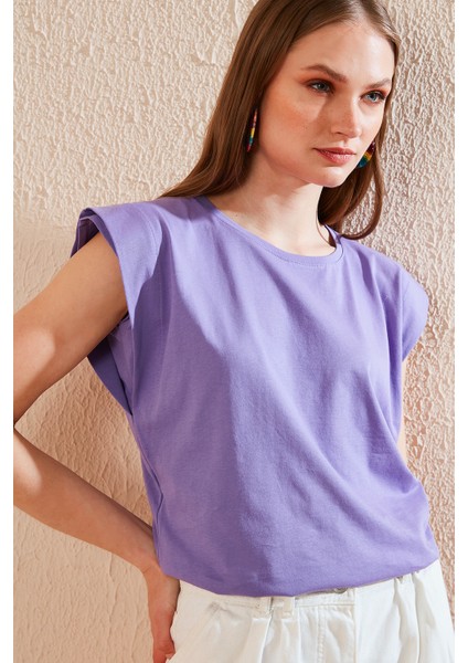 Bisiklet Yaka % 100 Pamuk T Shirt Kadın T SHİRT 5864019