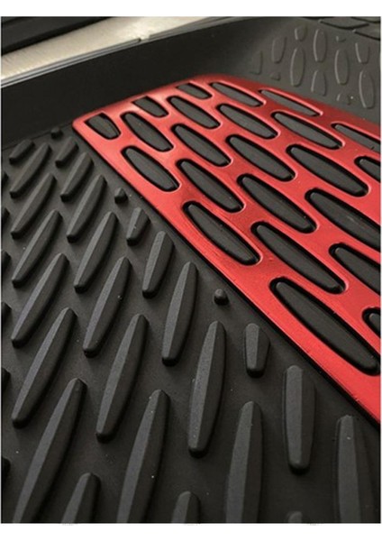 Mitsubishi Colt 2010 ve Sonrası Uyumlu Ekstra Kanallı Havuzlu Paspas Seti Krom Kırmızı 4d fiyatları