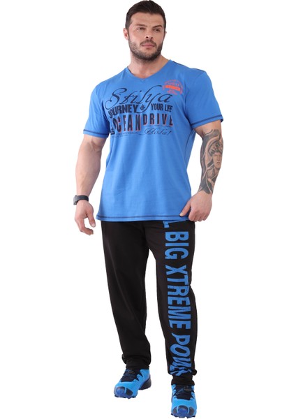 Erkek T-Shirt Pamuklu V Yaka Stilya 2904