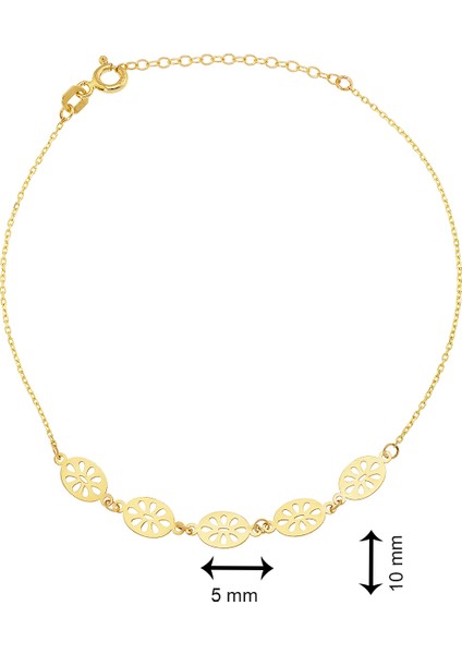 Beşli ve Oval Çiçek 14 Ayar Altın Bileklik fiyatları