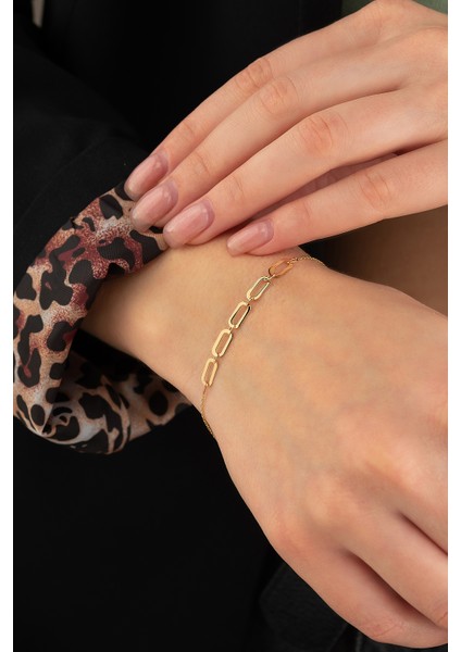 Beşli ve Atac 14 Ayar Altın Kadın Bileklik