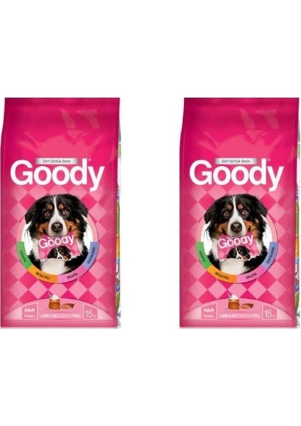 Goody Kuzu Etli ve Pirinçli Yetişkin Köpek Maması 15 kg 2 Adet