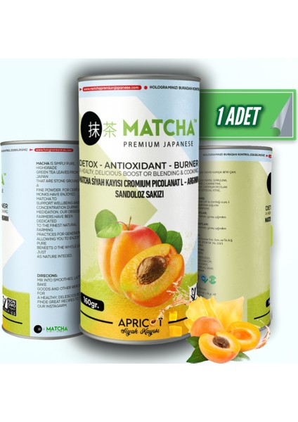 Kayısı Aromalı Detoks L-Carnitine Matcha Çayı - 1 Kutu