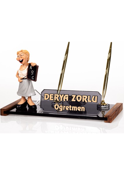 Isimlik Sepeti Isme Özel Öğretmen Biblolu Masa Isimliği Kristal Isimlik