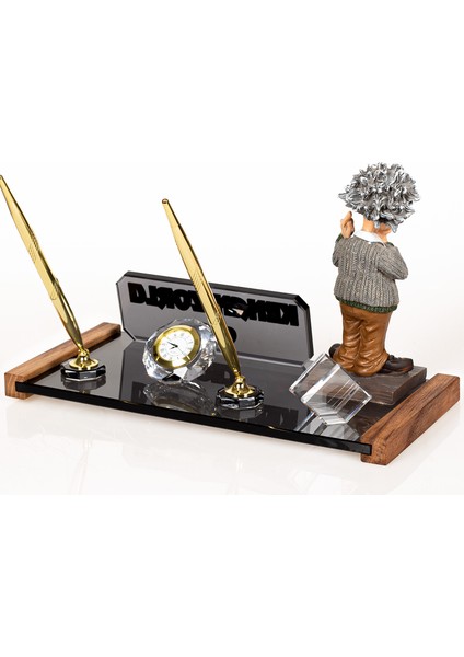 Isimlik Sepeti Isme Özel einstein biblolu Kristal Isimlik Masa Isimliği modelleri