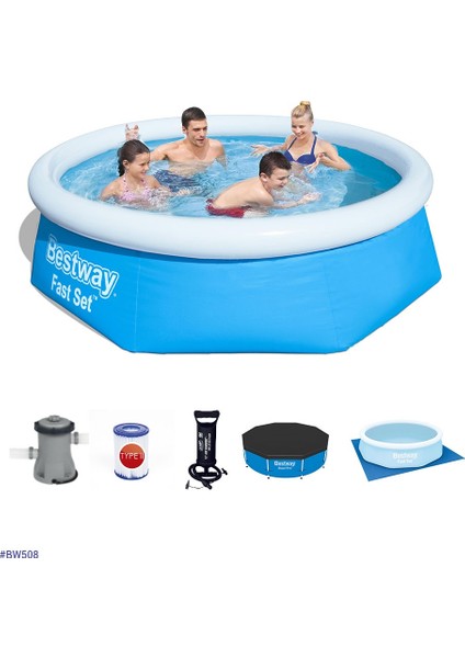 Büyük Şişme Havuz Seti 244X66CM Bw 508