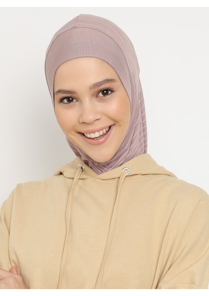 Çizgili Spor Bone - Gül Kurusu - Ecardin