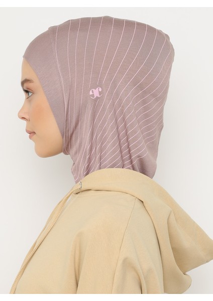 Çizgili Spor Bone - Gül Kurusu - Ecardin modelleri