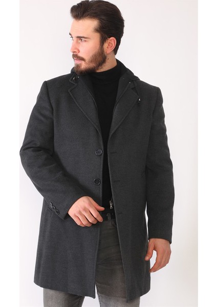 PLT8395 Dewberry Battal Palto-Antrasit