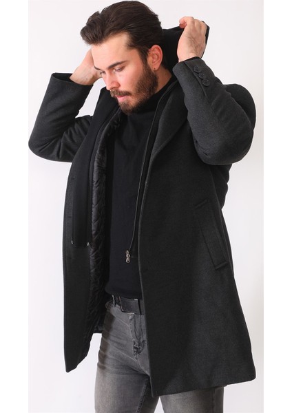 PLT8395 Dewberry Battal Palto-Antrasit fiyatları