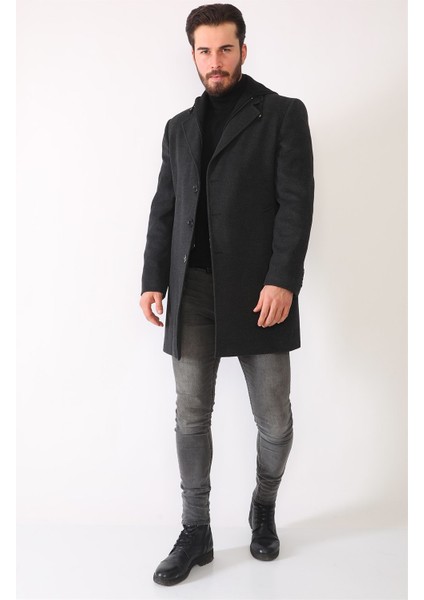 PLT8395 Dewberry Battal Palto-Antrasit indirimleri