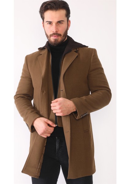 PLT8395 Dewberry Battal Palto-Camel
