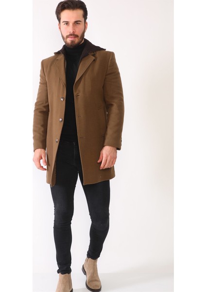 PLT8395 Dewberry Battal Palto-Camel