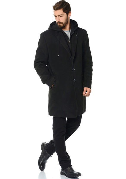 PLT8395 Dewberry Battal Palto-Siyah fiyatları