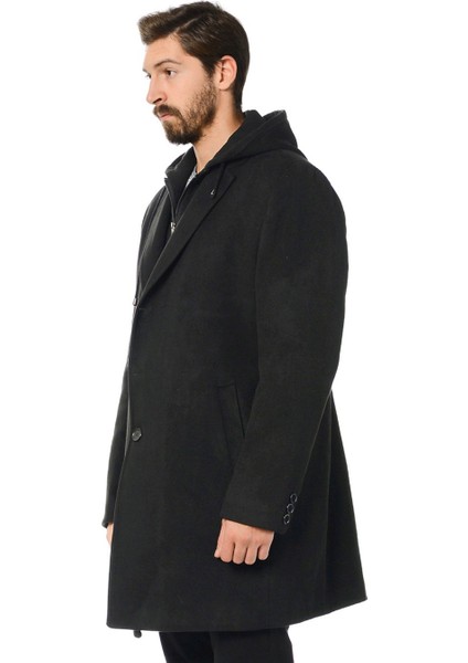 PLT8395 Dewberry Battal Palto-Siyah fırsatları