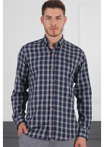 G718 Derberry Erkek Gömlek-Lacivert