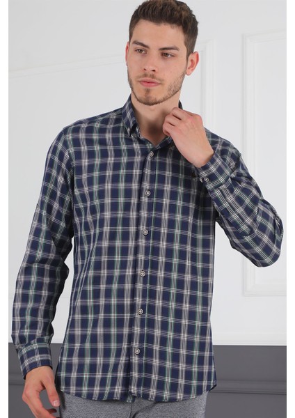 G718 Derberry Erkek Gömlek-Lacivert indirimleri