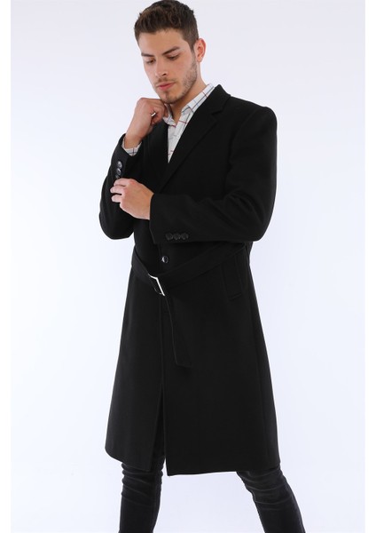 PLT8400 Dewberry Erkek Palto-Siyah indirimleri