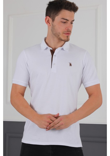 T8581 Dewberry Erkek T-Shirt-Beyaz