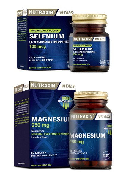 Magnezyum Takviyesi 250 Mg 60 Tablet + Selenyum Takviyesi 100 Mcg 100 Tablet