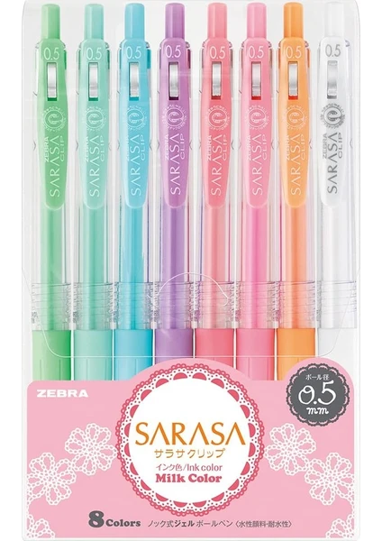 Sarasa 0.5mm Milk Color 8'li Jel Kalem - Pastel Renkler