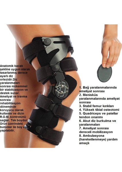 Orlex® (Sağ) Fonksiyonlu Diz Breysi Orx-Dz 39 Bacak Şekline Uygun Tasarlanmış Derece Ayarlı Dizlik fiyatları