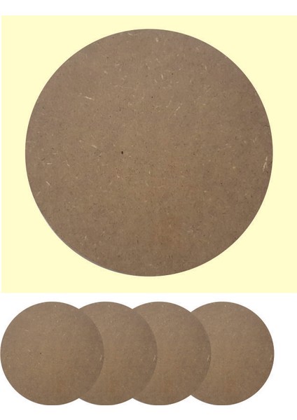 Ham MDF Boyanabilir Bardak Altlığı 4 Adet 12 cm