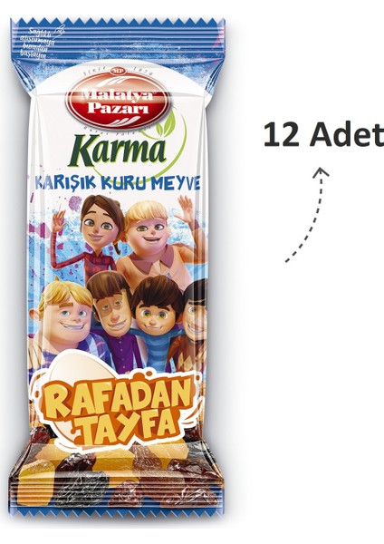 Malatya Pazarı Murat Palancı Rafadan Tayfa Karma Karışık Kuru Meyve ve Kuru Yemiş 35 gr x 12 Karma Karışık Kuru Meyve 35 gr x 12