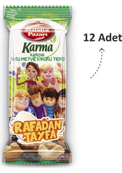 Malatya Pazarı Murat Palancı Rafadan Tayfa Karma Karışık Kuru Meyve ve Kuru Yemiş 35 gr x 12 Karma Karışık Kuru Meyve 35 gr x 12