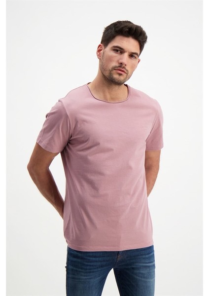 Erkek Gül Kurusu Yıkamalı Basic T-Shirt