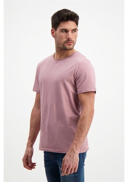 Erkek Gül Kurusu Yıkamalı Basic T-Shirt