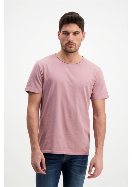 Erkek Gül Kurusu Yıkamalı Basic T-Shirt