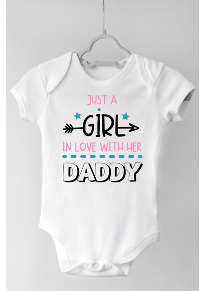 Kız Bebek Beyaz Just A Girl Kısa Kollu Çıtçıtlı Body