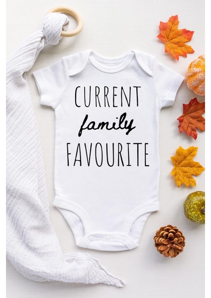 Unisex Bebek Beyaz Current Family Favourite Çıtçıtlı Body