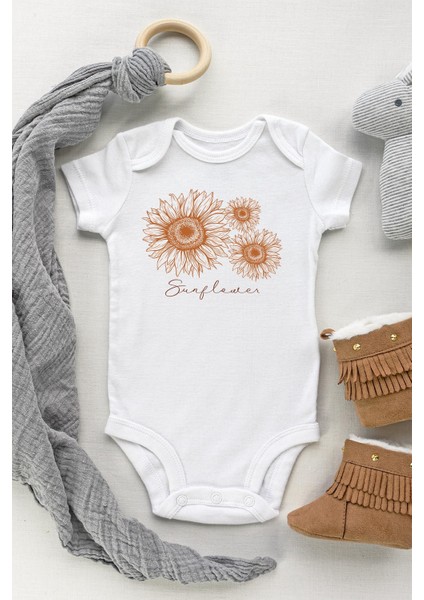 Sunflower Kısa Kol Çıtçıtlı Bebek Body