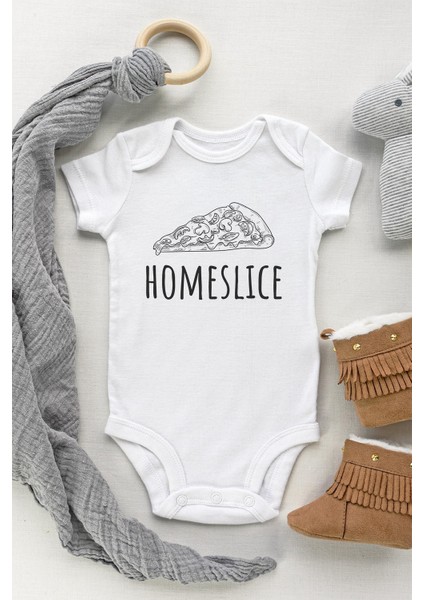 Homeslice Kısa Kol Çıtçıtlı Bebek Body