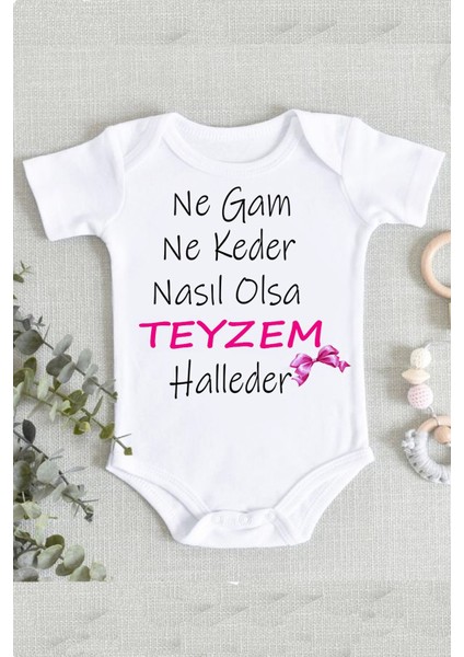 Teyzam Halleder Kız Bebek Beyaz Zıbın Body