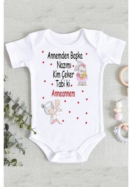 Kız Bebek Beyaz Anneanne Hediye Zıbın