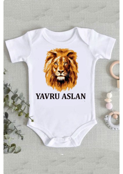 Yavru Aslan Organik Baskılı Zıbın Body