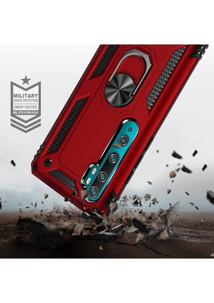 Xiaomi Redmi 7A Kılıf Tank Yüzüklü Silikon Kapak - Kırmızı fiyatları