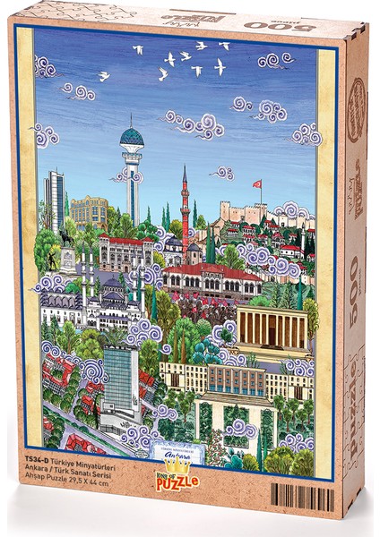 Türkiye Minyatürleri - Ankara - Nasuhi Hasan Çolpan Ahşap Puzzle 500 Parça