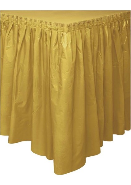 Masa Eteği, Plastik, 75 cm x 426 cm, Altın