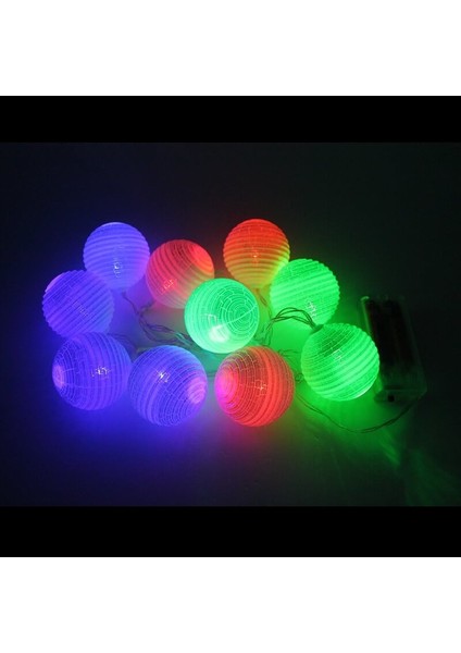 Ledli Toplar Dizini Pilli Işık, 2,00 mt, Çok Renkli Led