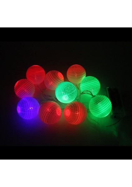 Ledli Toplar Dizini Pilli Işık, 2,00 mt, Çok Renkli Led