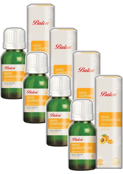 Kayısı Çekirdeği Yağı Soğuk Pres 20 ml 4 Lü