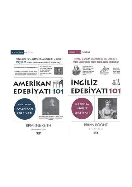 101 Serisi Edebiyat 2 Kitap Set / Amerikan Edebiyatı 101 - Ingiliz Edebiyatı 101